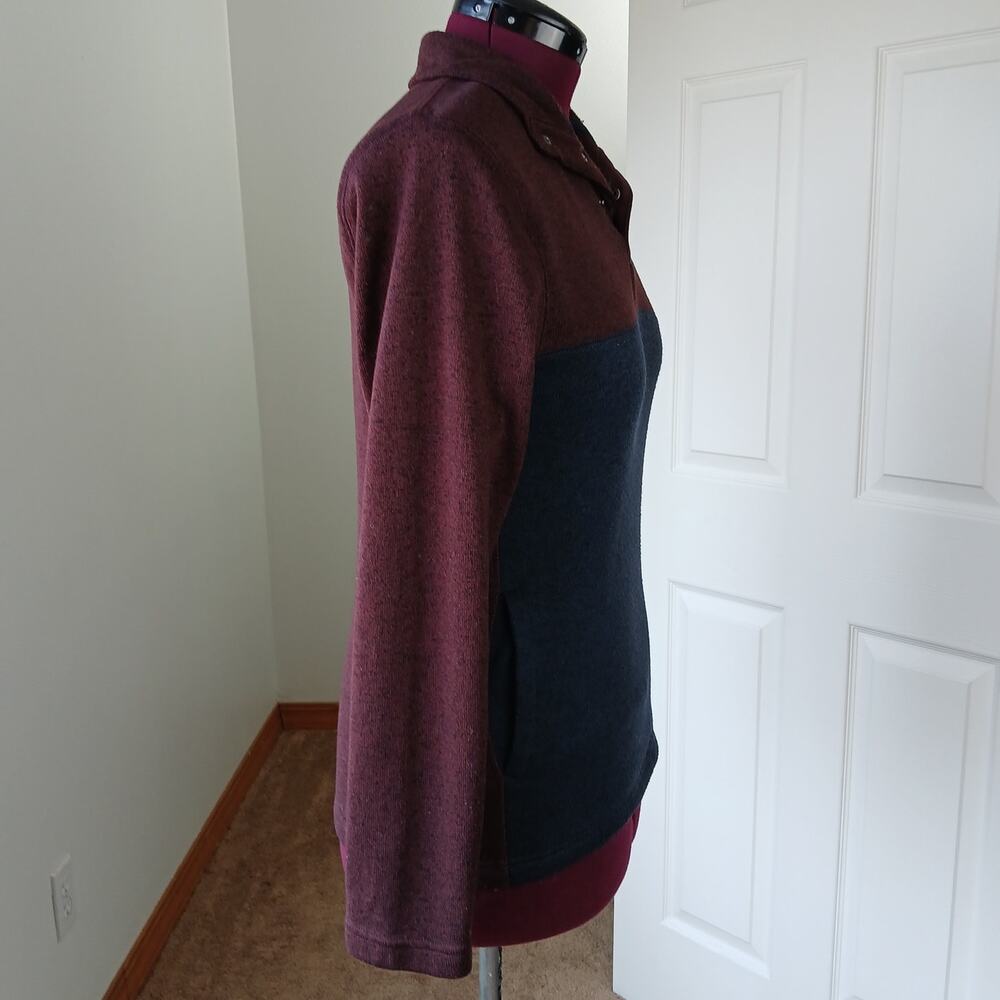Sonoma The Supersoft Sweater Fleece S colorblock sweatshirt quarter snap pockets - Picture 5 of 16